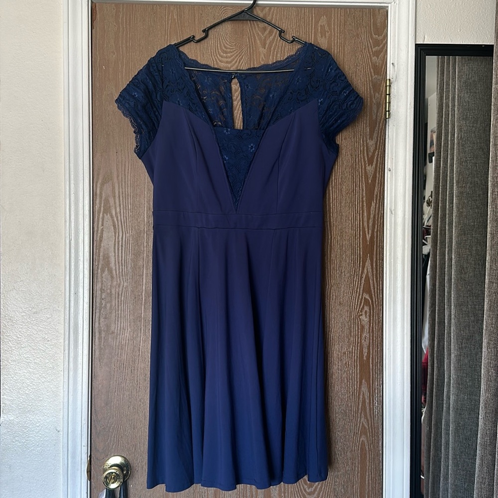 Blue Lace detail dress